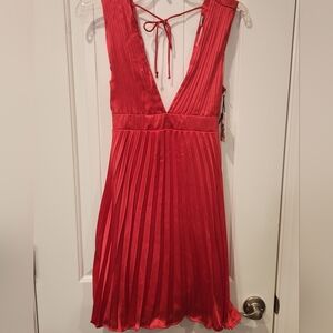 Sincerely Jules Red Pleat Dress